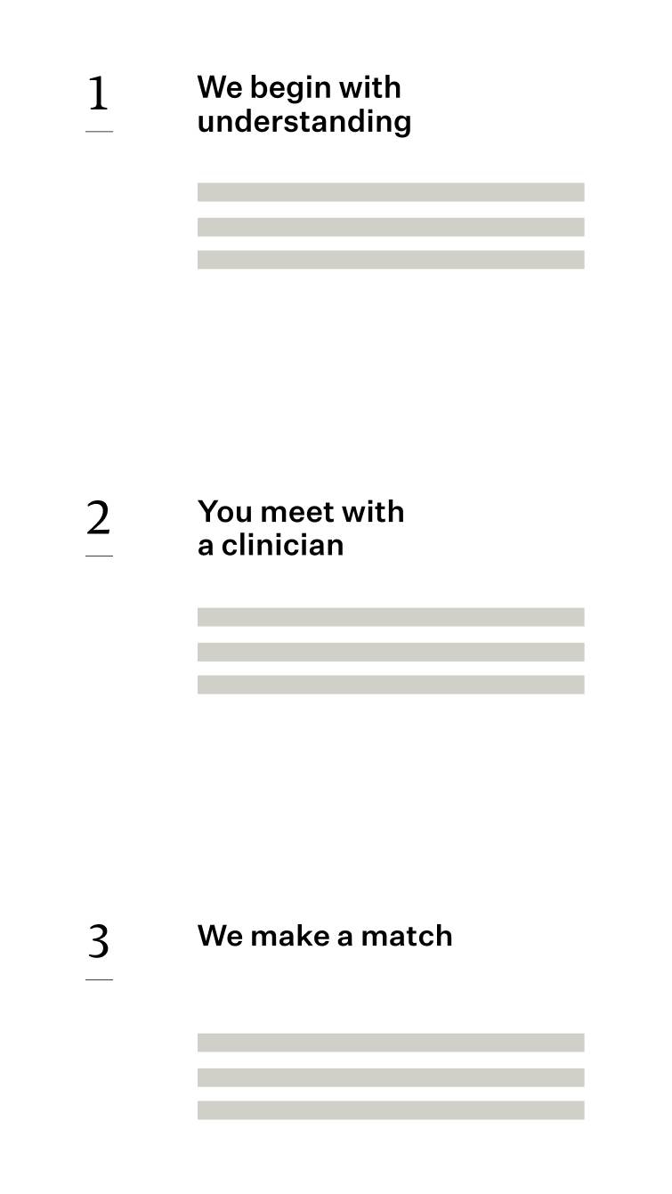 A list item component we created for Two Chairs CMS website.