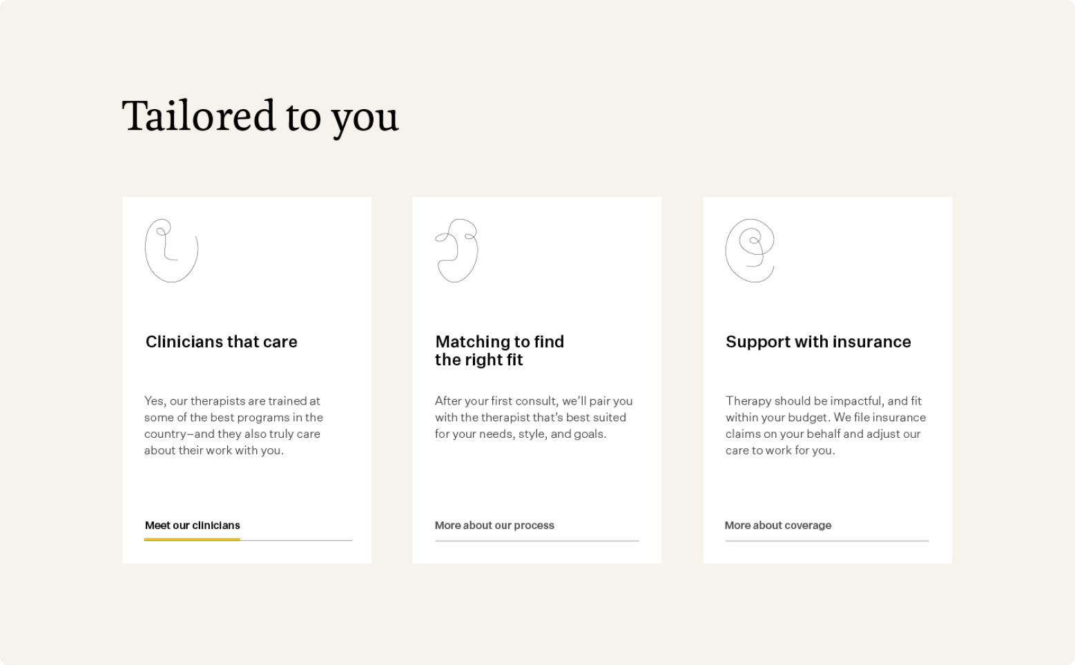 Screenshot of Two Chairs value proposition.